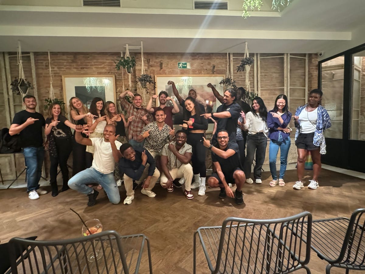 A live workshop group in Europe